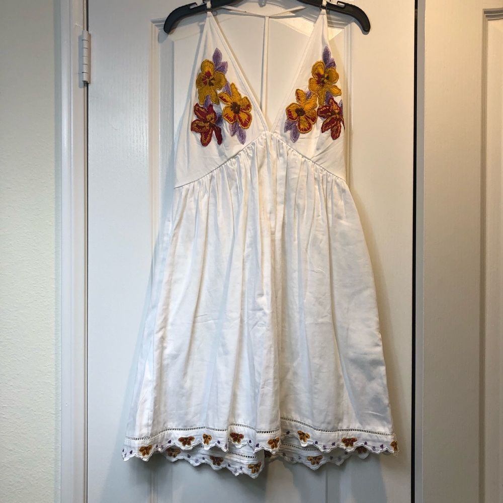 NWOT Free People embroidered halter dress SIZE XS